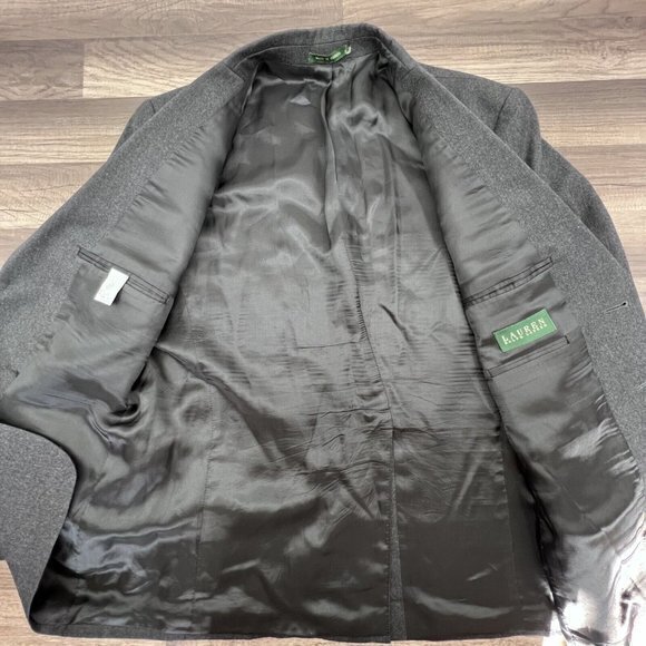 Lauren Ralph Lauren Blazer Men 42R Charcoal Gray Wool‎ Sport Coat Vintage 1998 - Picture 2 of 10